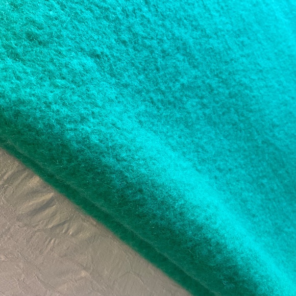 Wool Blanket Green Old Mill Glen Laine by Bainton 100% Wool Blanket Satin Trim - Picture 7 of 13